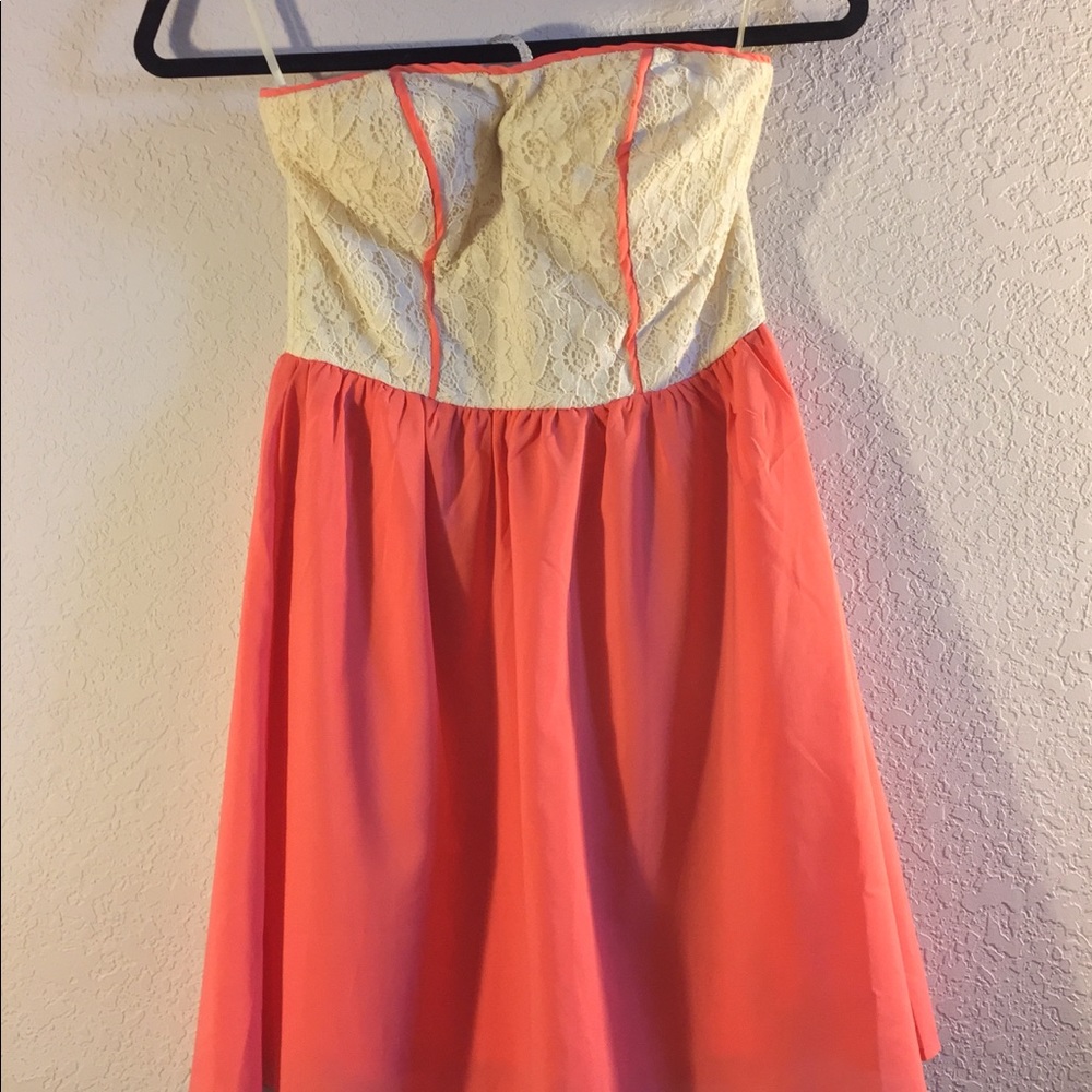 White lace and pink Summer dress